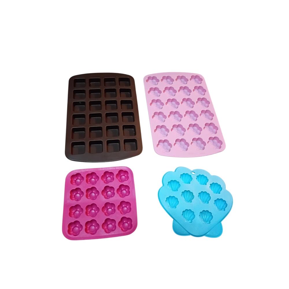 4 Silicone Soap Candle Tarts Melts Tray Lot Candle & Soap Making Arts & Crafts